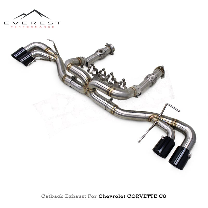 Custom Catback Exhaust for Chevrolet Corvette C8 2019-2025 SUS304 Straight Pipe Muffler Exhaust System Auto Car Parts