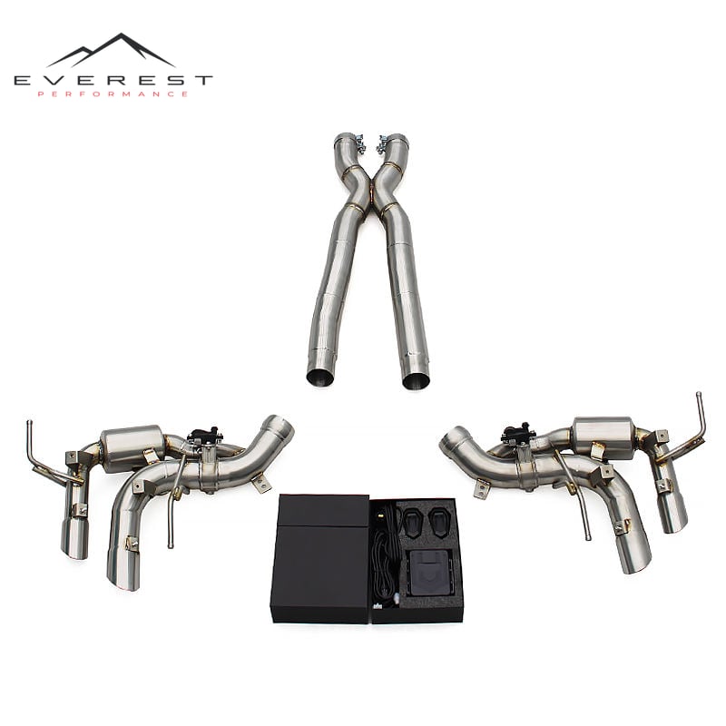 Custom Valved Exhaust System for Ferrari Purosangue FUV V12 6.5L 2022+SUS304 X Midpipe Rear Section Muffler with Control