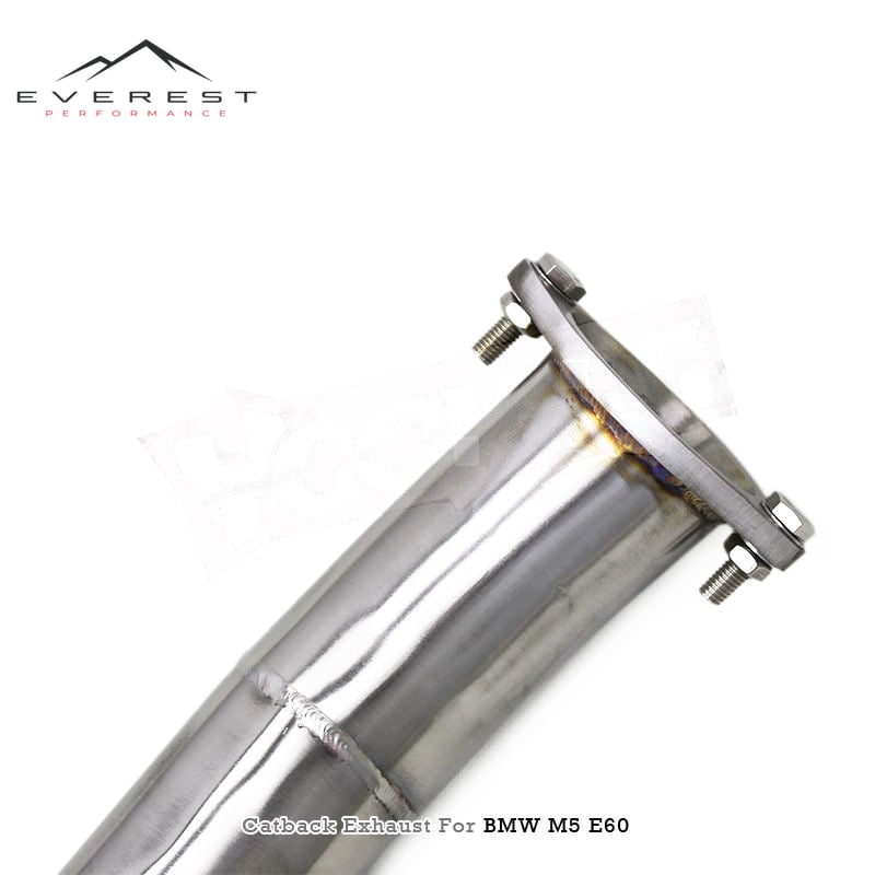 Performance SS304 X Pipe Electronic Valve Muffler for BMW M5 E60 5.0L 2003-2010 Exhaust Pipe System Chrome Silver Tips