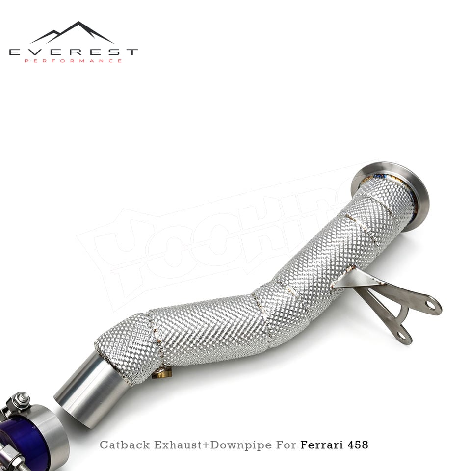 Custom Valved Sport Exhaust System for Ferrari 458 4.5L 2011-2016 SS304 Downpipe Titanium Rear Section with Triple Tips