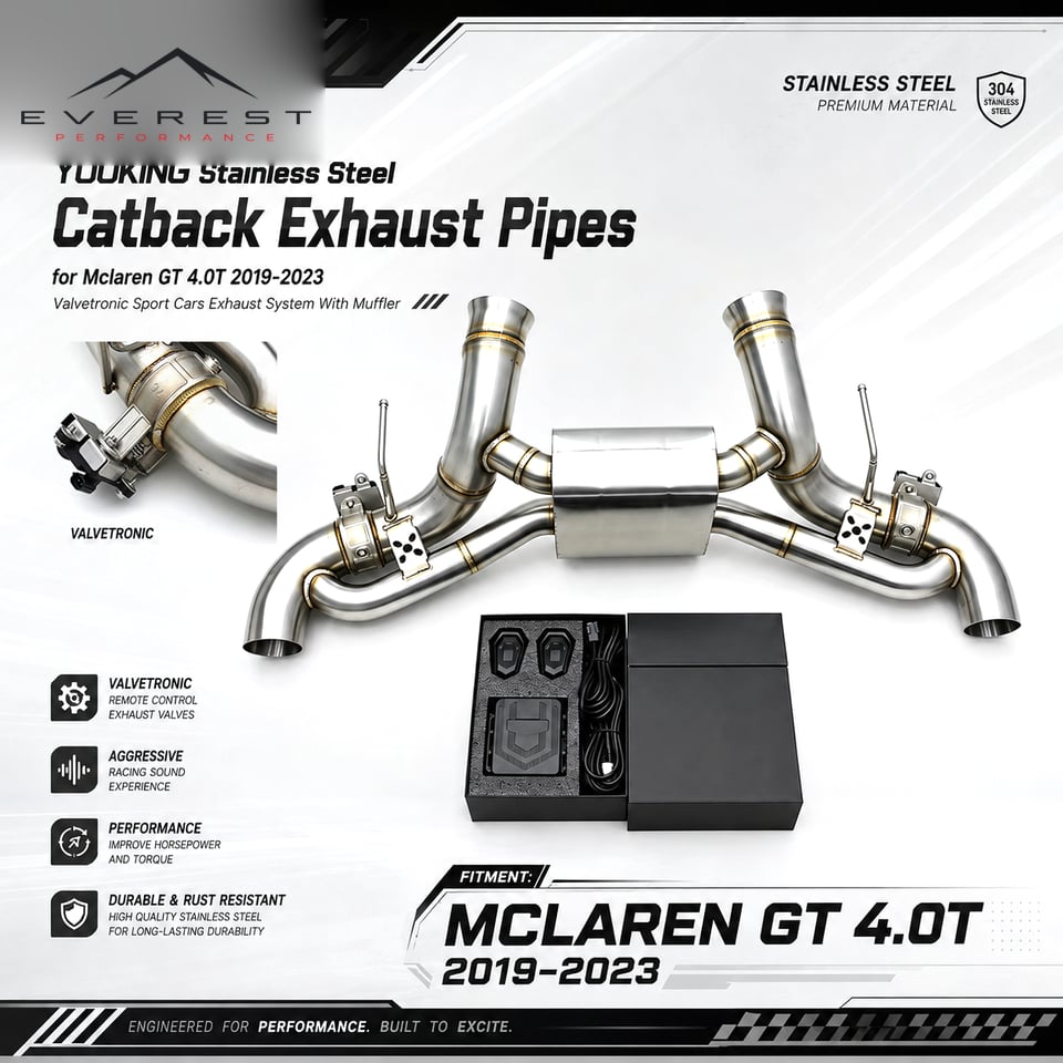 Racing Stainless Steel Catback Exhaust Pipes for Mclaren GT 4.0T 2019-2023 Valvetronic Sport Cars Exhaust System With Muffler