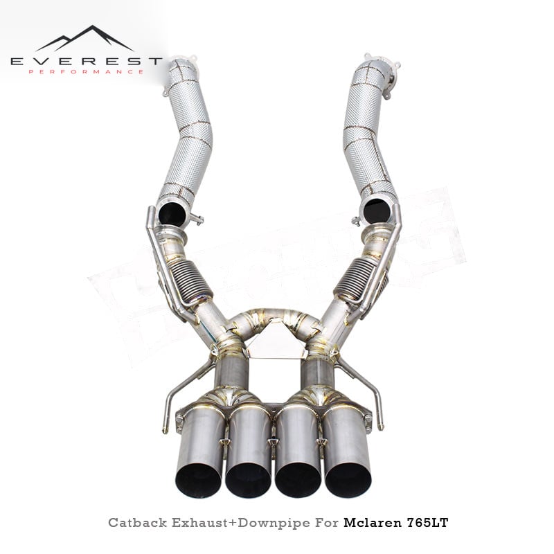 Custom Catback Header Downpipe for Mclaren 765LT Coupe/Spider 4.0T 2020+ Test Pipe F1 Sound Titanium Lightweight Exhaust System