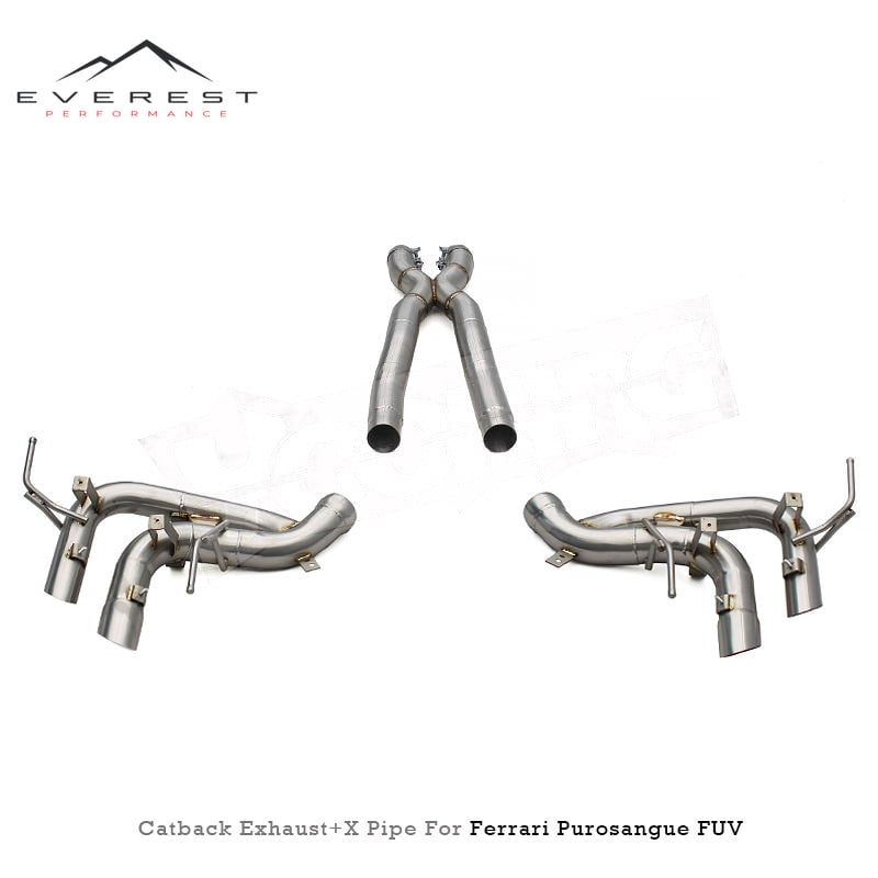 Free Flow Exhaust Pipe for Ferrari Purosangue FUV V12 6.5L 2022+ Stainless Steel X Midpipe Catback Muffler Pipe Without Valve