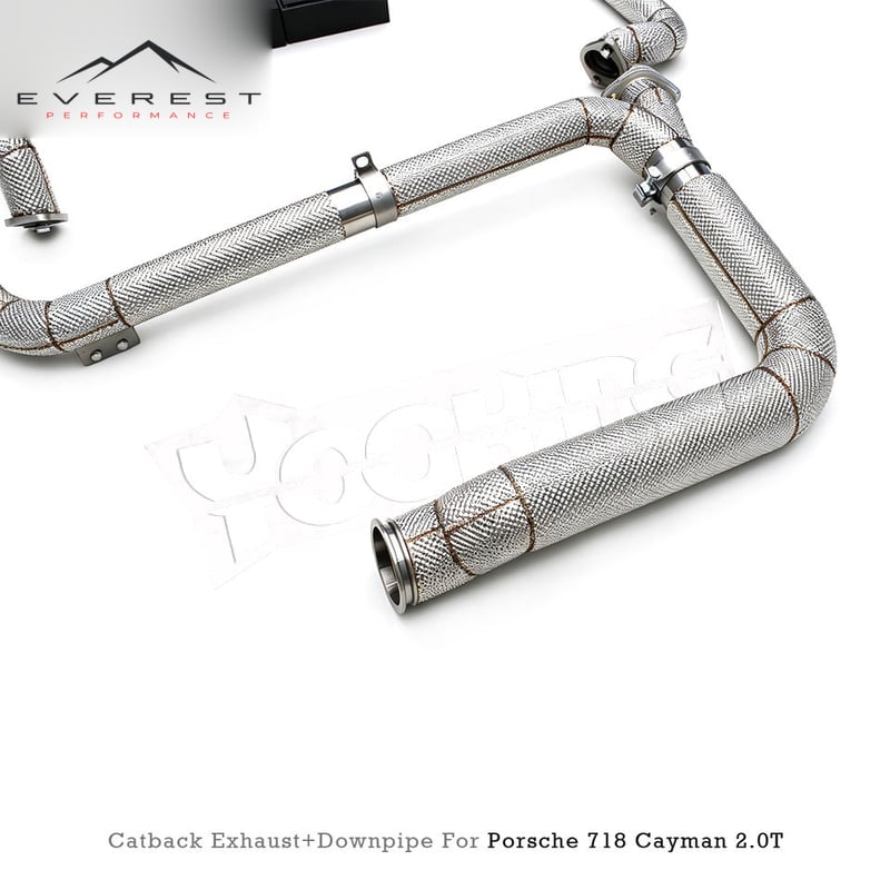 SS304 Full Catback Exhaust with Heat Shield Downpipe System for Porsche 718 Boxster/Cayman 2.0T 2016-2023 Racing Car