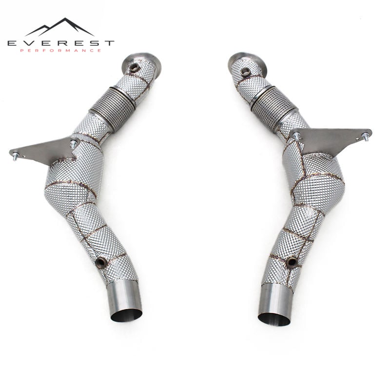 Custom Catted Header Downpipe for Ferrari 488 GTB/Spider/Pista 3.9T V8 2015-2019 Stainless Steel Exhaust System with Catalyst