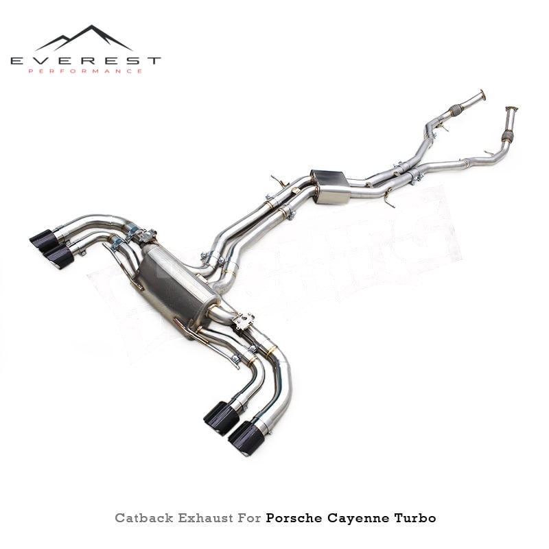 Custom SUS304 Pipes Valved Catabck Muffler for Porsche Cayenne S Turbo 4.0T 2018-2024 Exhaust System with Resonator