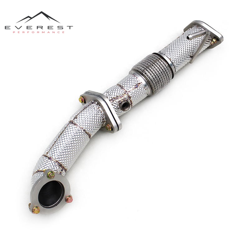 SS304 Exhaust Downpipe for for Hyundai Veloster 1.6/1.6T 2012-2019 With Heat Shield Free Flow Pipe