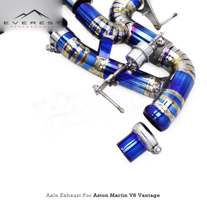 Titanium Exhaust Pipe System for Aston Martin V8 Vantage 4.7 2009-2022 Mirror Polished Vacuum Valve Deep Sound Upgrade