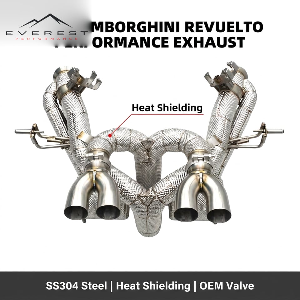 Stainless Steel Exhaust for Lamborghini Revuelto 6.5L V12 2023-2025 Luxury Car Catback With Heat Shield Muffler Valve