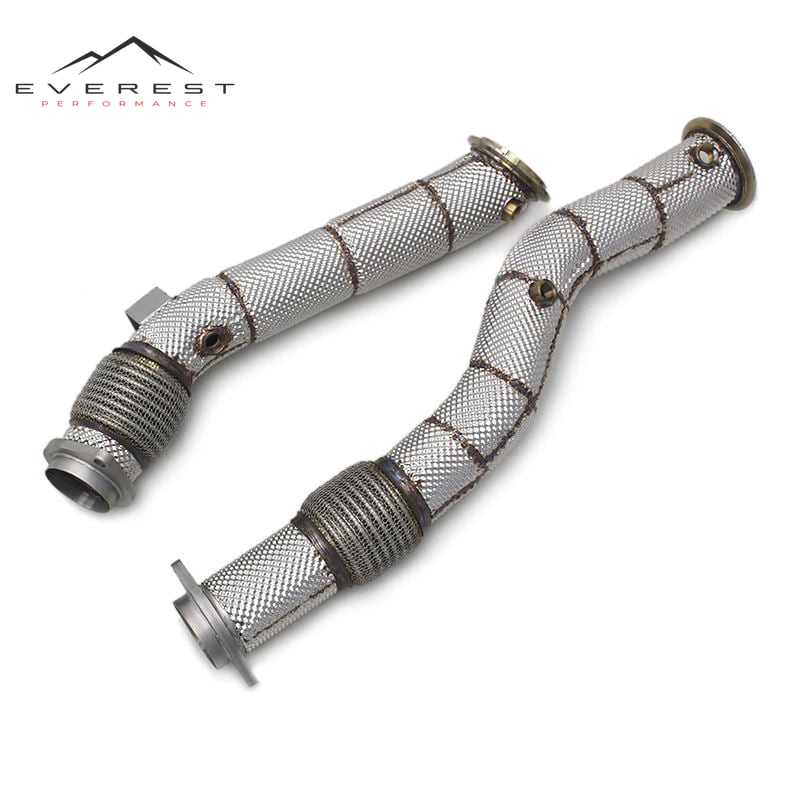 Car Downpipe for BMW X3M/X4M F97/F98 3.0T 2019-2023 Stainless Steel Exhaust Pipes With Heat Shield