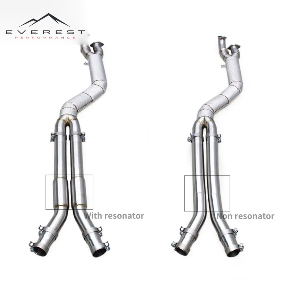 Auto Exhaust 4'' Single Midpipe for BMW M3/M4 G80/G82/G83 S58 3.0T 2021-2024 Heat Shield Exhaust Pipe With/Non Resonator