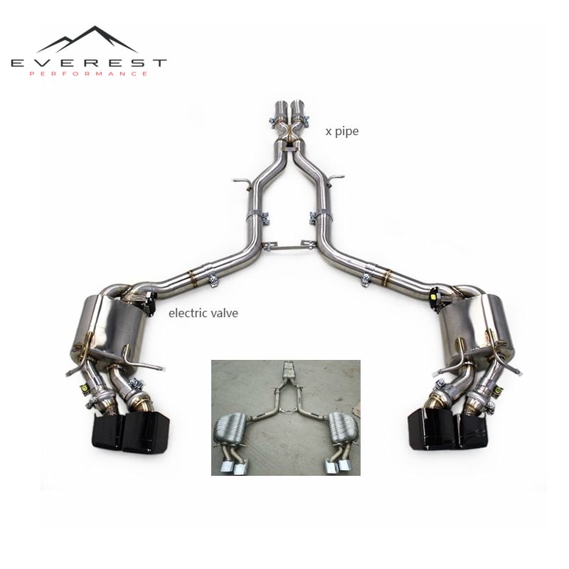 Race Catback Exhaust Muffler for Mercedes-Benz C63 AMG W204 6.2L 2012-2016 Car Escape SUS304 Pipe Muffler Exhaust System