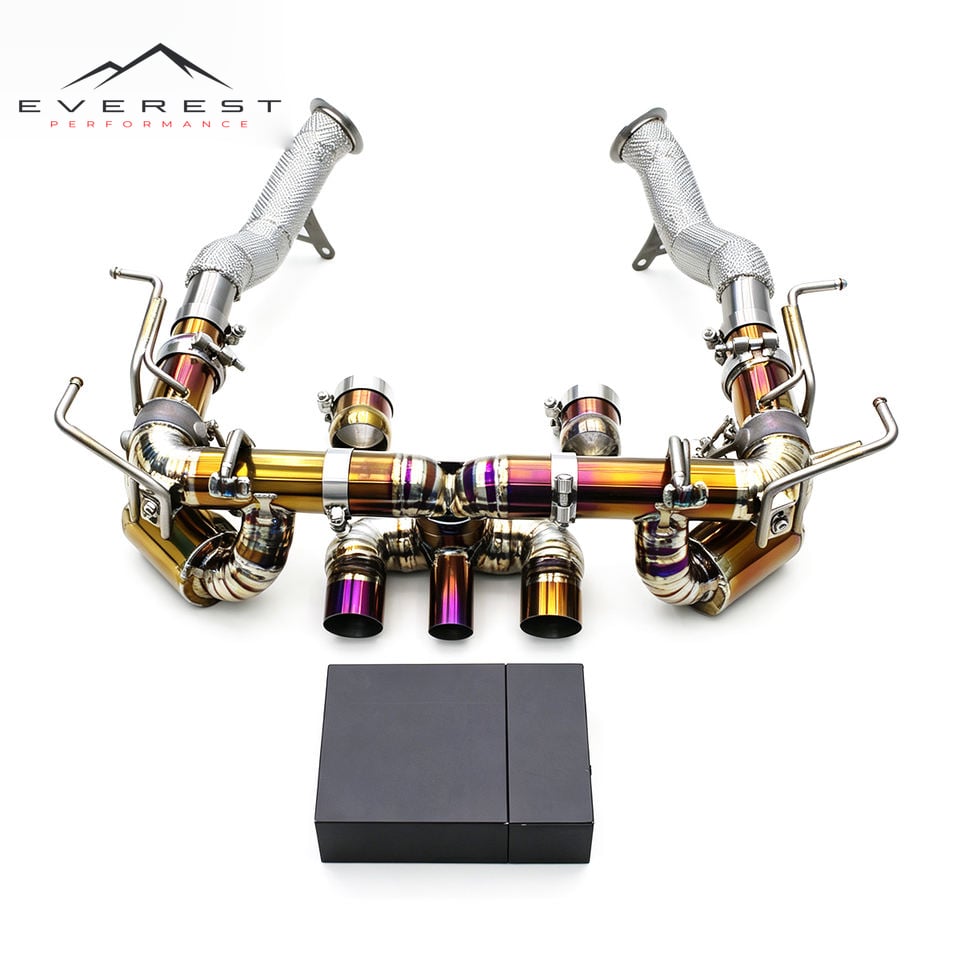 Direct-fit Full Exhaust for Ferrari 458 Italia/Spider 4.5L 2011-2016 Test Pipe Titanium Lightweight X Pipe Rear Muffler Section
