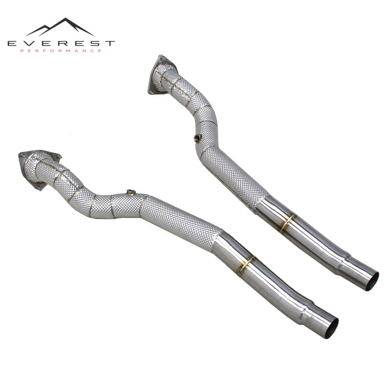 Custom Exhaust Straight Header Downpipe for Ferrari FF 6.3L V12 2011-2012 SUS304 Free Flow Pipe With Heat Shield Exhaust System
