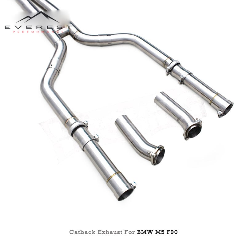 Stainless Steel Exhaust Pipes for BMW M5 F90 4.4T 2018-2024 Catback Muffler Valvetronic Carbon Black Tips