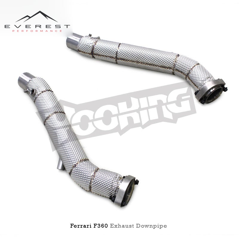 Custom Engine Turbos Header Straight Downpipe for Ferrari 360/F360 3.6 2003-2005 SUS304 Free Flow Exhaust System Active Sound