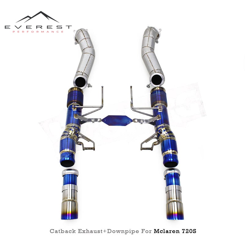 Racing Titanium Catback Exhaust Pipes System for Mclaren 720S 4.0 2017-2019 Muffler With Heat Shield Pipe Downpipes System