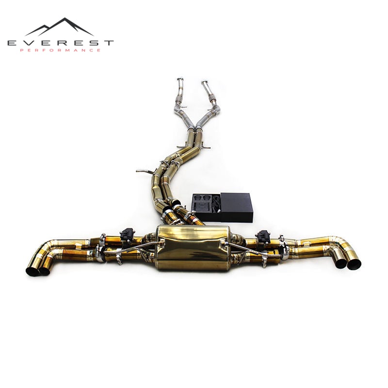 Race Full Catback With Front Pipe for Audi RS Q8/RSQ8/Q8 2019-2023 Titanium Muffler Exhaust Pipe Active Sound Exhaust System