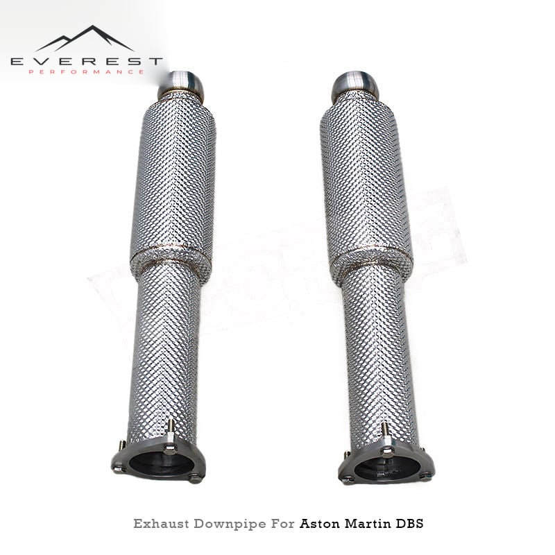 Stainless Steel Exhaust Pipes for Aston Martin DBS V12 6.0L 2007-2013 Free Flow Downpipe With Heat Shield