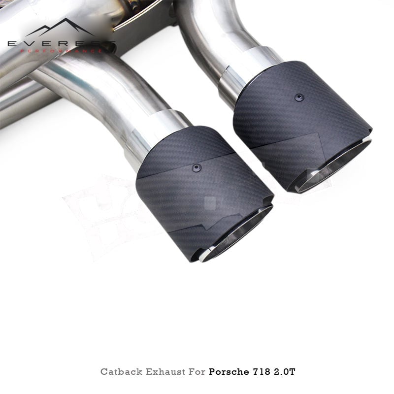 Racing Control Catback Exhaust Pipes for Porsche 718 Boxster/Cayman 2.0T 2016-2023 Enhanced X Pipe Exhaust With Valvevd Muffler