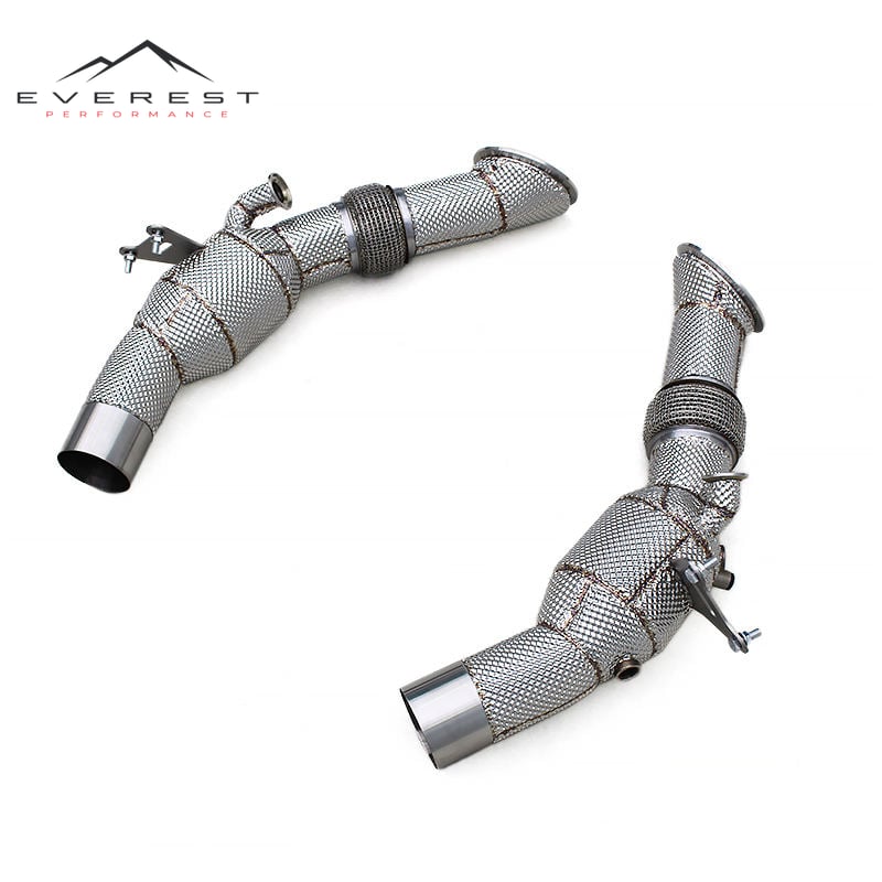 Catted Downpipe Exhaust for Ferrari SF90 Spider/Stradale 3.9T V8 2019-2023 Stainless Steel 100/200/300cell Catalyst Downpipe