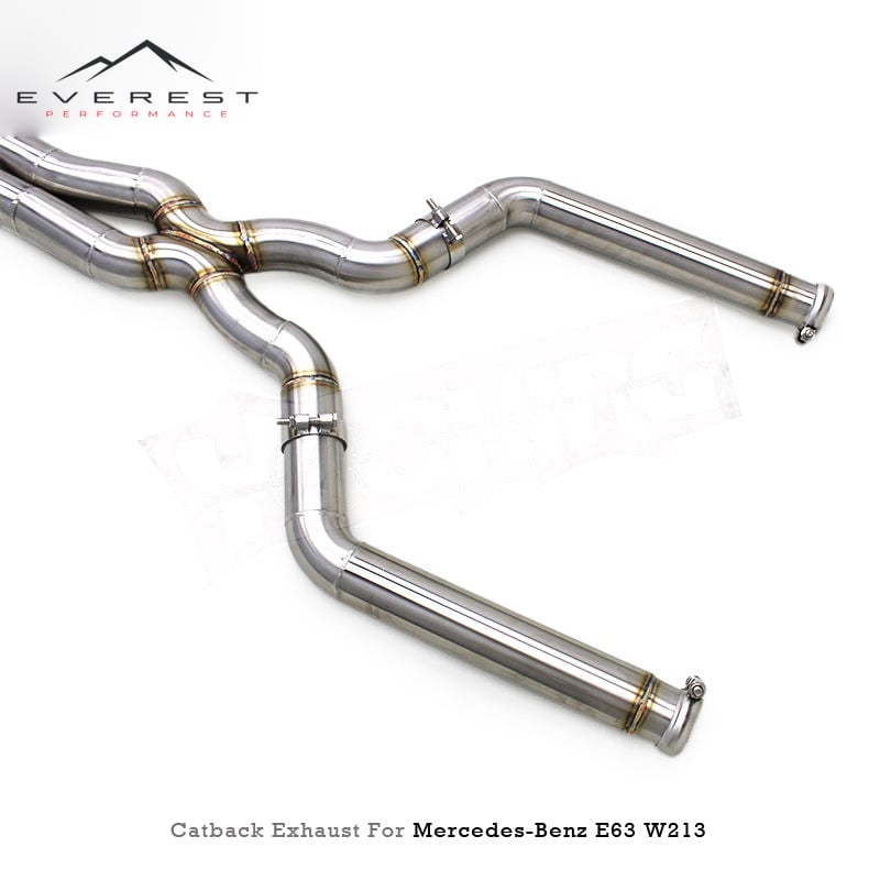 SS304 X-pipe Catback Exhaust Pipe for Mercedes-Benz E63/E63S AMG W213 4.0TT 2016-2023 Muffler Electronic Valve System