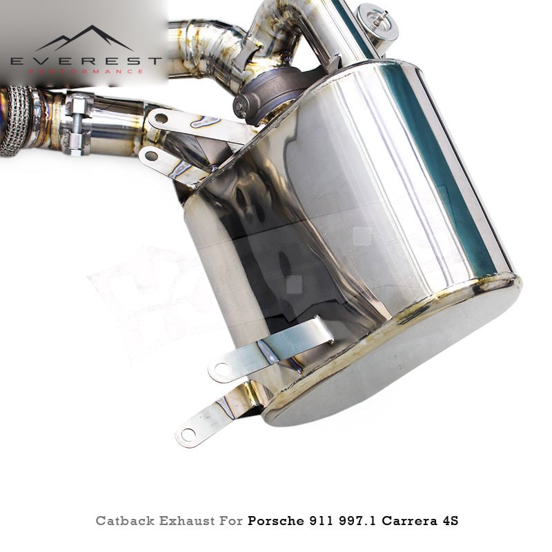 Titanium Lightweight Rear Muffler Section Exhaust for Porsche 911 997/997.1/997.2 Carrera 4S 2004-2012 200cell Catalyst