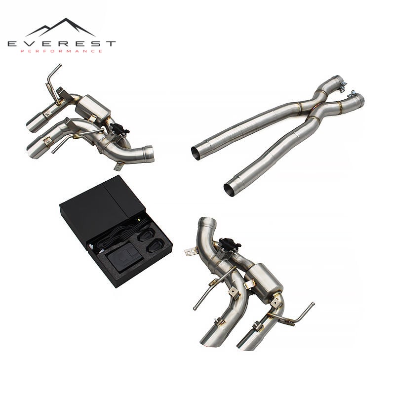 Replacement for Ferrari Purosangue FUV V12 6.5L 2022+SS304 X Midpipe Rear Silencer with Smart Valves System
