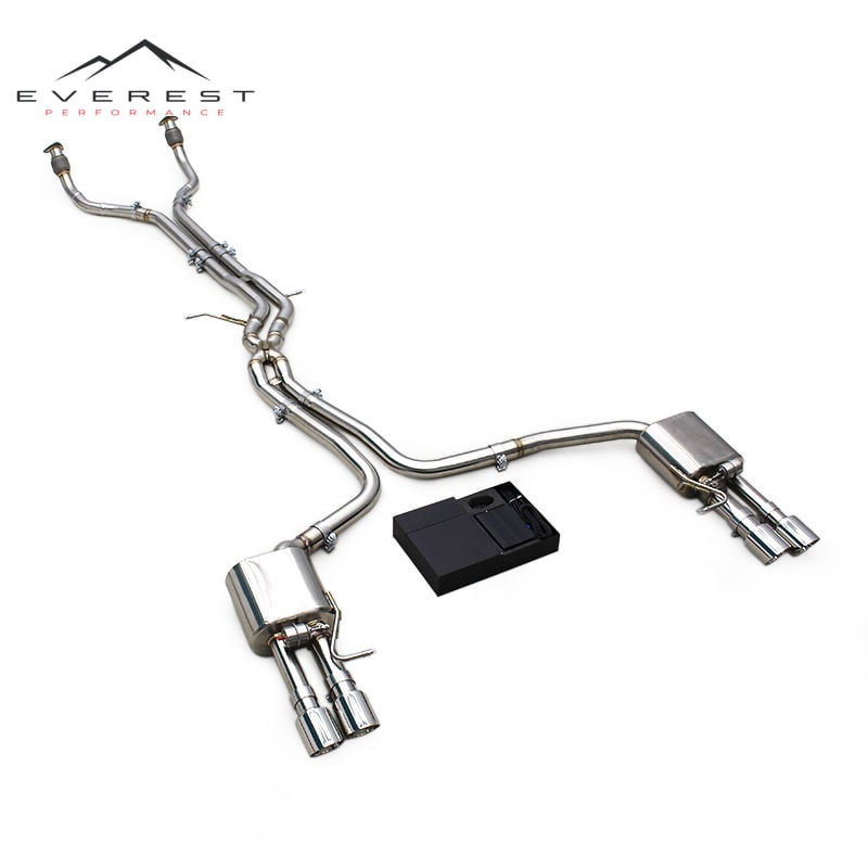 SS304L Exhaust Pipe System for Audi A7 C7/C8 3.0T 2012-2023 X Pipe Vacuum Valve Catback Exhaust With Resonator