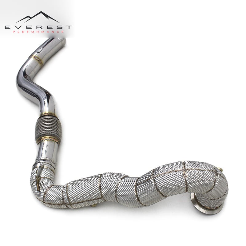 Auto Free Flow Exhaust Downpipe RST for Mercedes-Benz A45/CLA45 AMG 2.0T W117 2014-2023 Heat Shield 2.0T Turbo Exhaust Pipe