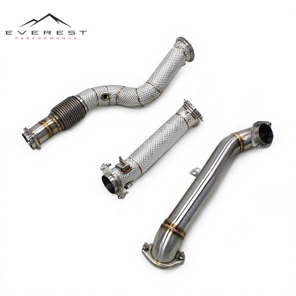 SS304 Exhaust Downpipe for BMW M2 G87 S58 3.0T 2023 With Heat Shield Free Flow Pipe