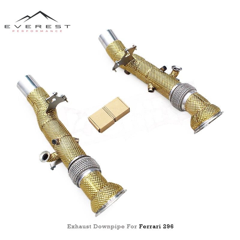 Stainless Steel Exhaust System for Ferrari 296 GTB V6 3.0T 2021-2024 Heat Shield Downpipe Straight Front Tube