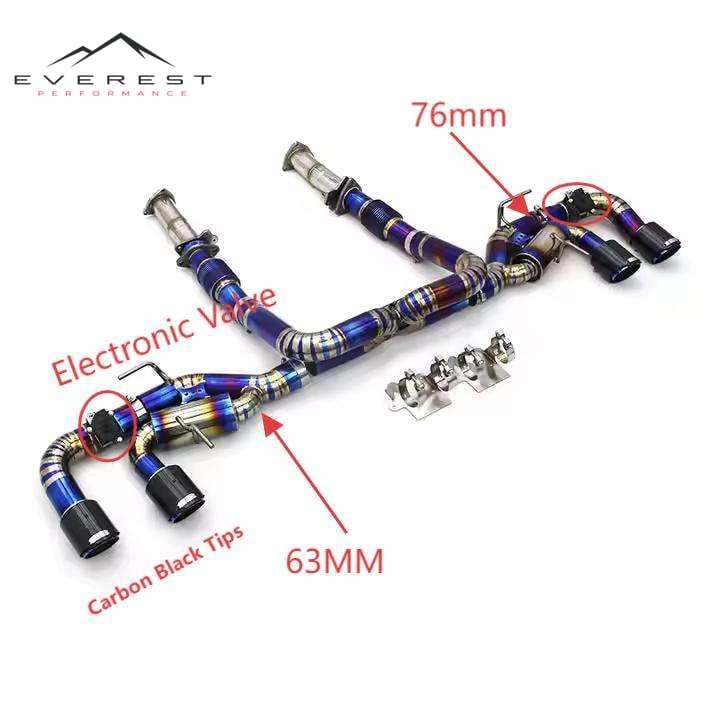 Titanium Alloy Exhaust Pipe for Chevrolet Corvette C8 2019-2025 Catback Muffler Eletronic Valve Control System