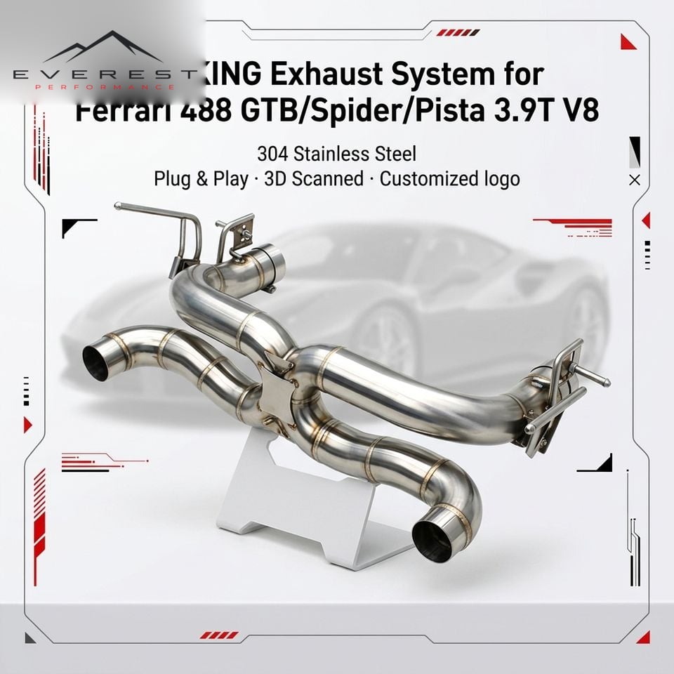 Racing Car Exhaust System for Ferrari 488 GTB/Spider/Pista 3.9T V8 2015-2019 Stainless Steel Performance Alex Catback
