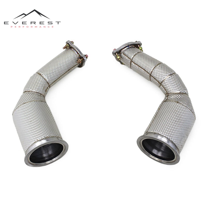 Auto Donwpipe Free Flow Stainless Steel Heat Shield Exhaust Pipe System for Audi RS4/RS5 2.9T 2019-2024 Tuning Exhaust Donwpipe