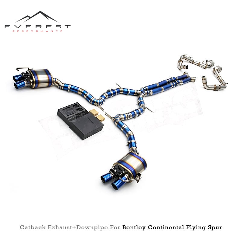 Custom Valvetronic Exhaust System for Bentley Continental Flying Spur W12 6.0T 2019-2024 SS304 Downpipe Titanium Catback