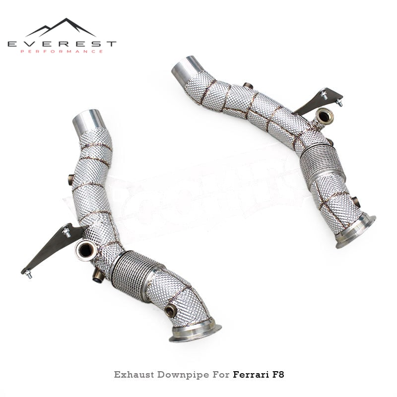 Car Exhaust Pipe Free Flow Downpipe for Ferrari F8 Spider/Tributo 3.9T V8 2019- Engine Turbo Exhaust Header System