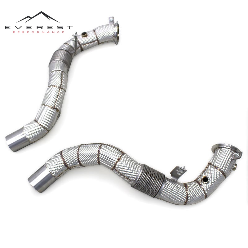 Auto Exhaust Pipes for BMW X5M/X6M F85/F86 4.4T 2015-2019 Stainless Steel Free Flow Downpipe With Heat Shield