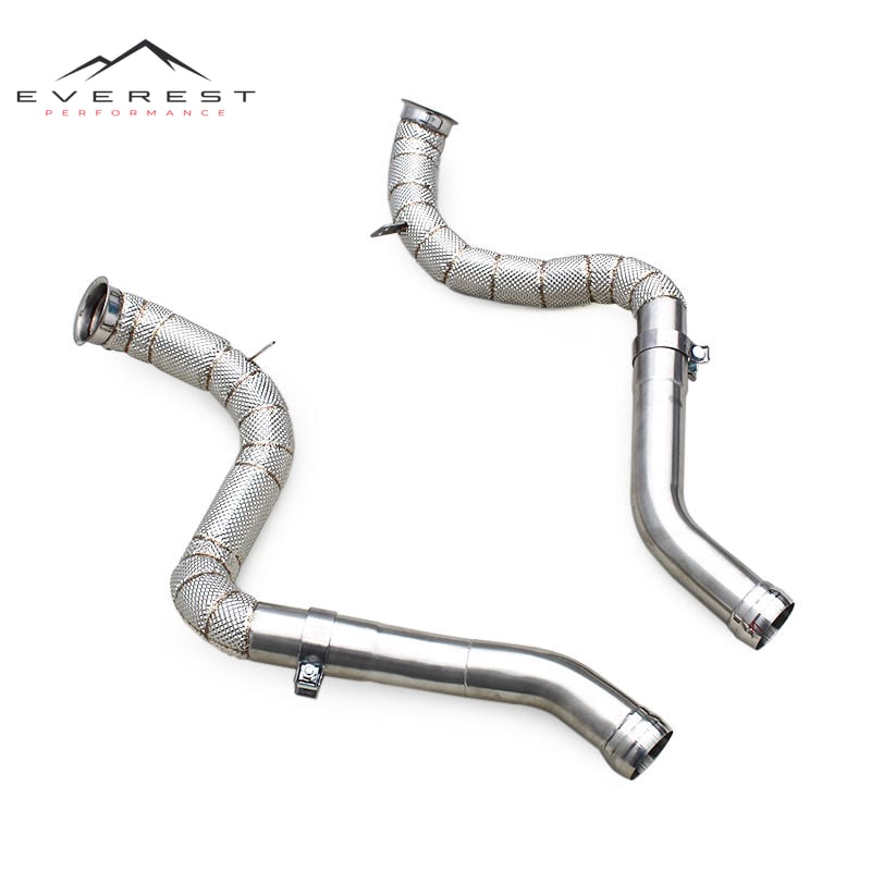 Ready Shipment Downpipe for Mercedes-Benz C63/C63S AMG W205 4.0T 2015-2024 Stainless Steel Heat Shield Exhaust Free Flow Pipe