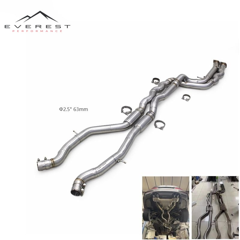 Race 2.5inch Equal Length Mid Pipe With Resonator Exhaust Pipe SUS304 2014-2019 for BMW M3/M4 F80 F82 F83 S55 3.0T