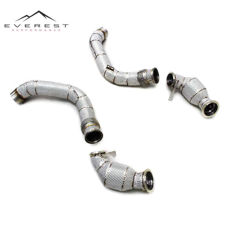 Race Sport Catted Header Downpipe for BMW M5 F90 4.4T 2018-202 SUS304 High Flow Exhaust System 100/200/300cell with Catalyst