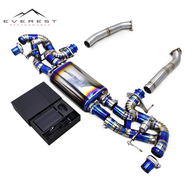 2.75" Valved Muffler Exhaust System for Aston Martin V8 Vantage 4.7 2009-2022 Exhaust SS304 Front Pipe Titanium Axle Back