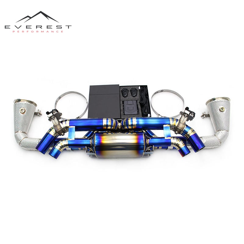 Valvetronic Exhaust System for Porsche 911 992 Turbo/Targa 4 3.0T 2020-2023 Straight Downpipe Titanium Catback Muffler