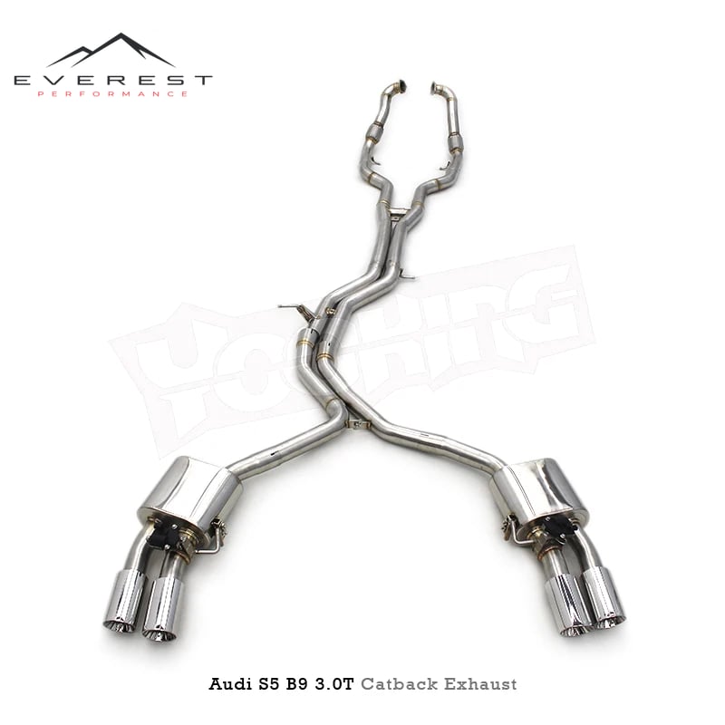 AUTO Stainless Steel Auto Exhaust System for Audi S4 S5 B9 3.0T 2019-2023 Catback Muffler Valvetronic Modified Sounds