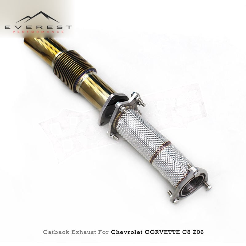 Custom Header Downpipe Catback Muffler for Chevrolet Corvette C8 Z06 2019-2025 Titanium Pipes Original Valve Exhaust System