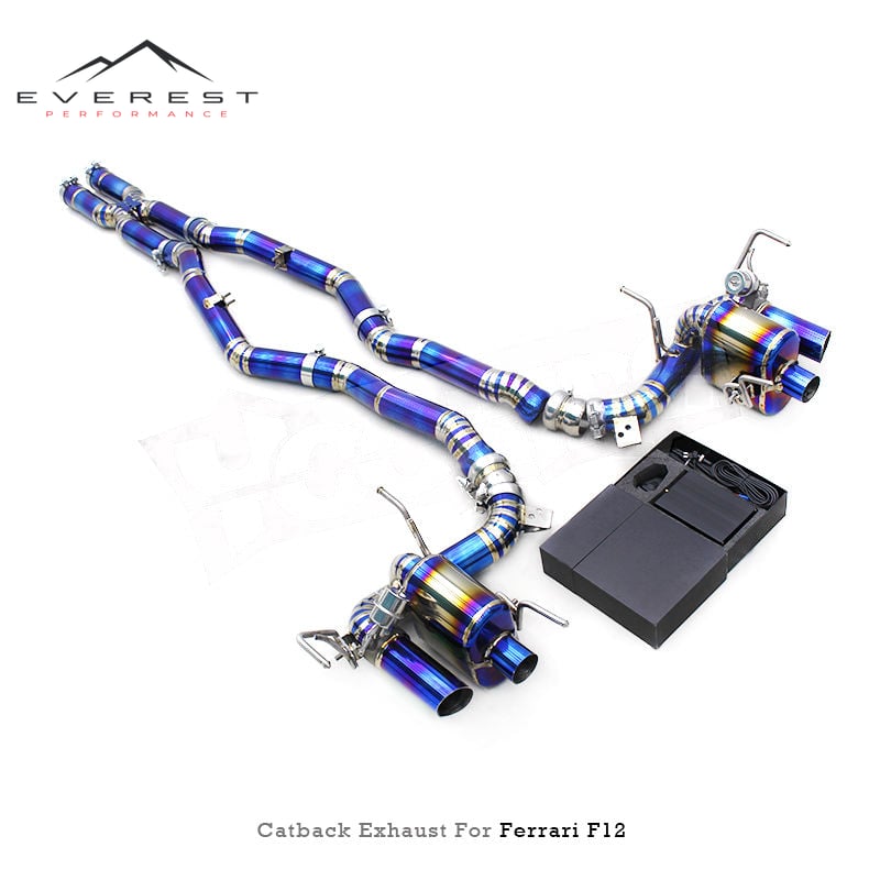 Racing Titanium Exhaust Pipe System for Ferrari F12 Berlinetta 6.3L V12 2013+ Lightweight Sport Car Vacuum Valve Catback Exhaust