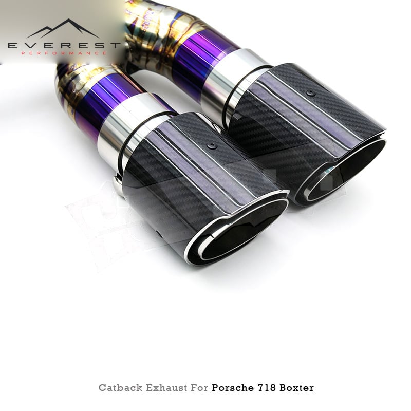 Custom Lightweight Exhaust System for Porsche 718 Boxster/Cayman 2.0T 2016-2025 Titanium Pipe Valved Sport Catback Muffler