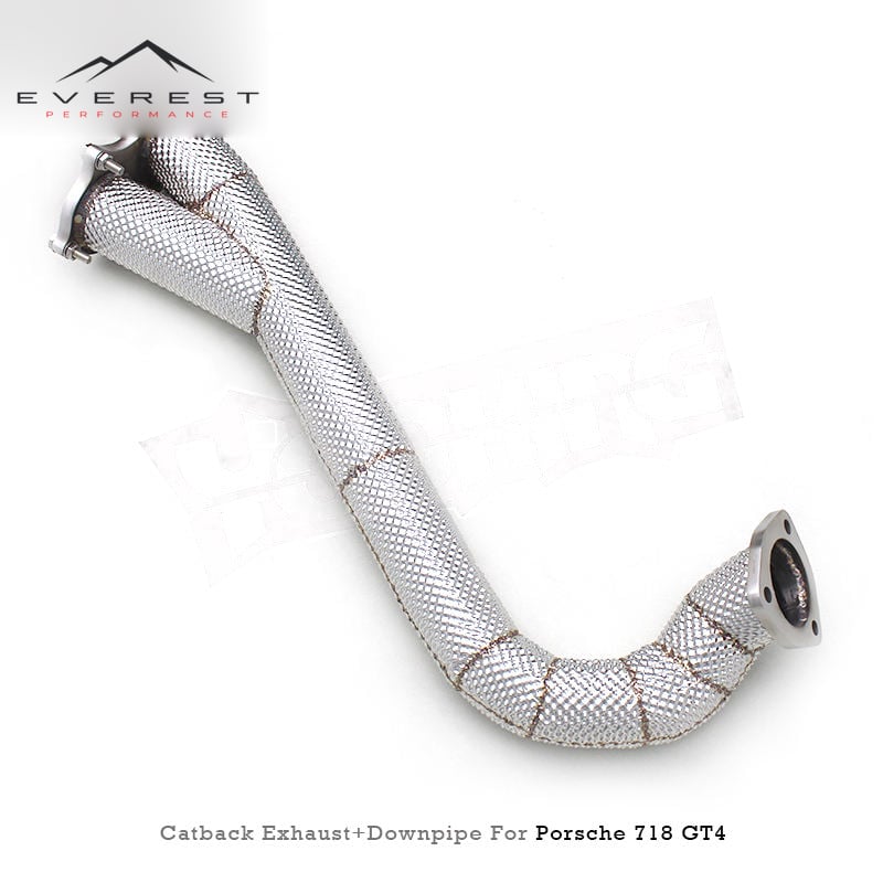 Racing Full Catback Exhaust Downpipe for Porsche 718 Cayman/Boxster Spyder GTS/GT4 4.0L 2025 Titanium Rear Valved Muffler Pipes
