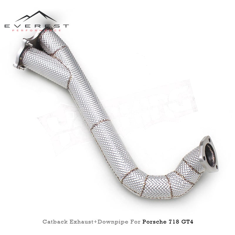 Racing Full Catback Exhaust Downpipe for Porsche 718 Cayman/Boxster Spyder GTS/GT4 4.0L 2025 Titanium Rear Valved Muffler Pipes