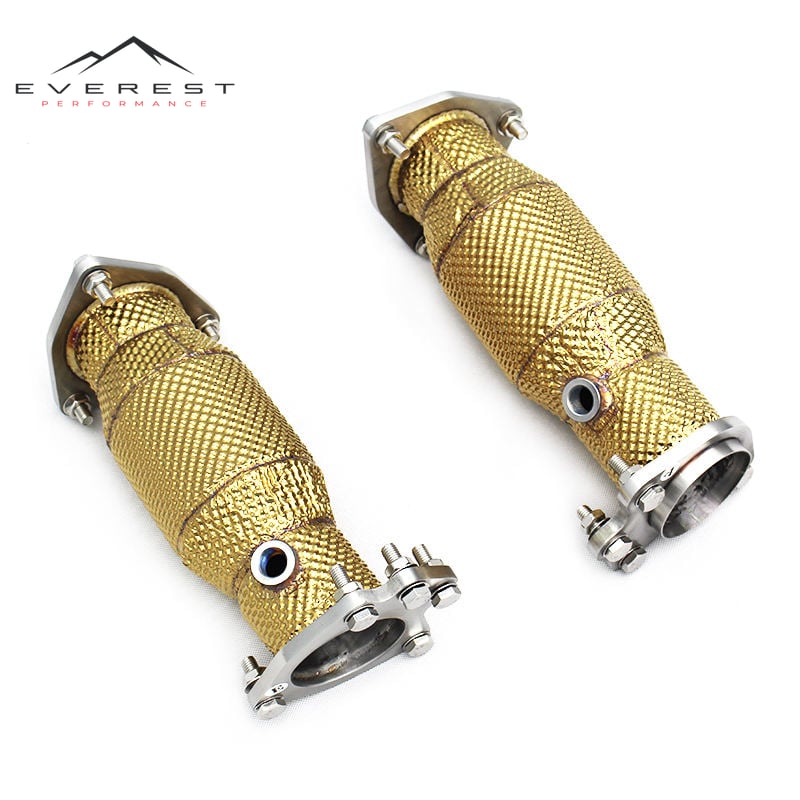 SUS304 Heat Shielded Exhaust Downpipe for Chevrolet Corvette C8 2019-2025 High Flow Performance Front Pipe Section